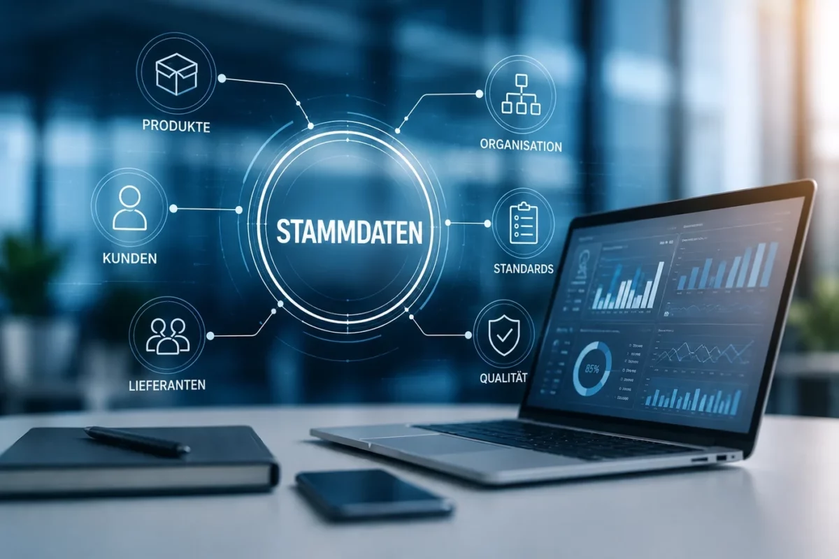 Stammdaten Visualisierung mit Laptop