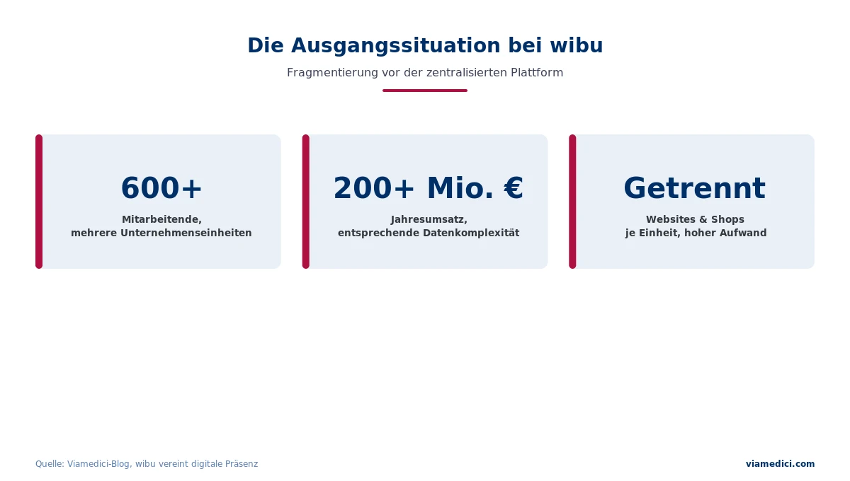 Ausgangssituation der WiBU Gruppe vor der zentralen Content-Commerce-Plattform